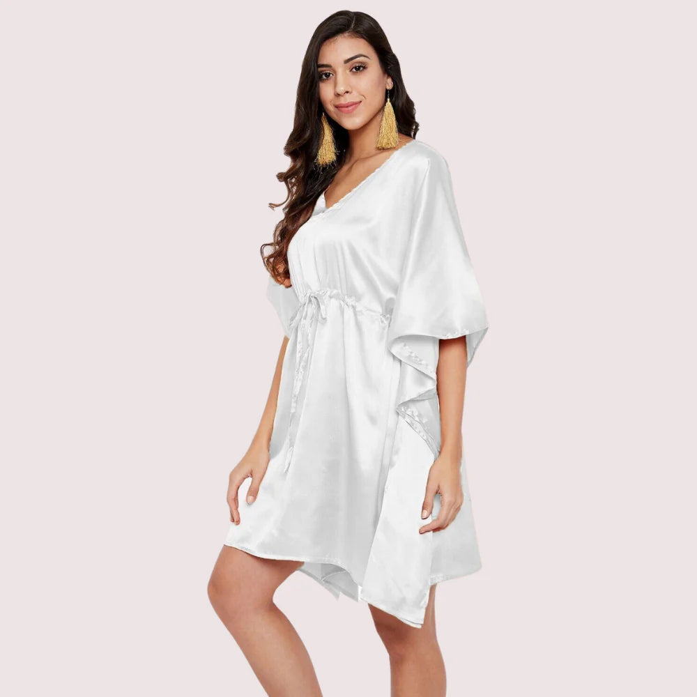 White Silk Satin Maxi Gown 5XL - 6XL