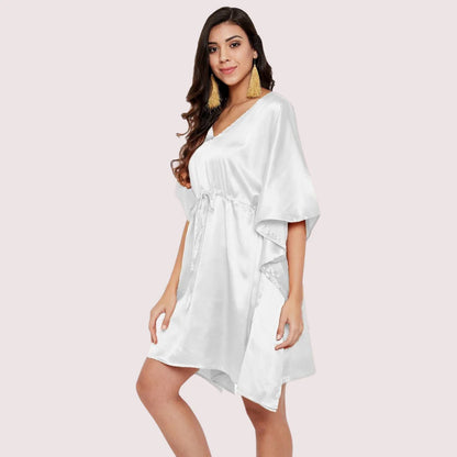 White Silk Satin Maxi Gown 5XL - 6XL
