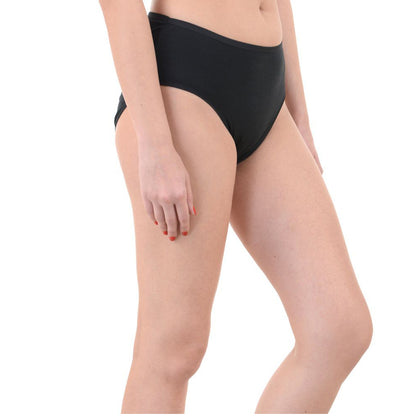 Women's Plus Size Tagless Black Cotton Panties Pack of 2