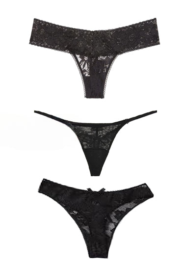 Lace Mesh Thong Panties
