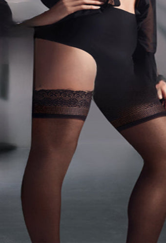 Dim Up Diam's Black Women Satiny Sheer Stockings