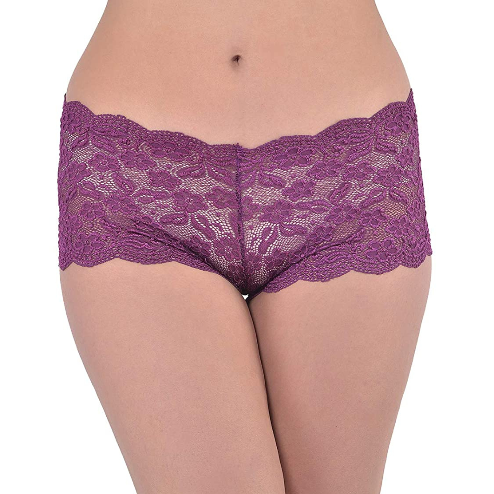 Ladies Lace Low Waist Multicolor Boyshorts (Packk of 2)