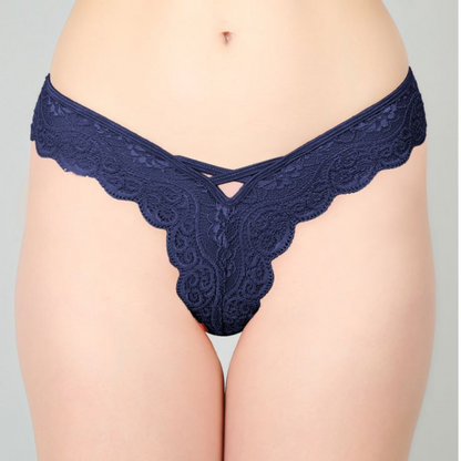 Blue Lace Design Women's Thongs ( Pack of 1 )