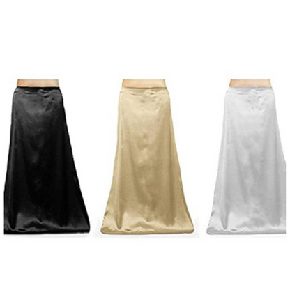 Combo Women's Satin Petticoat Inskirt (Black, Light-Beige, White)