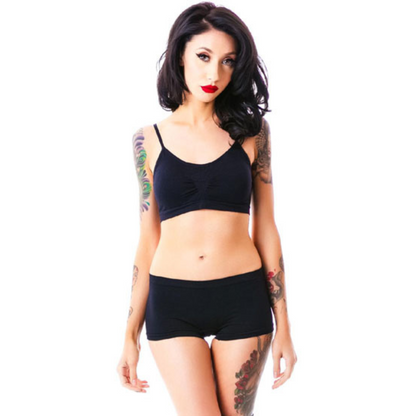 Sporty Spaghetti Strap Sports Bra Matching Boyshort
