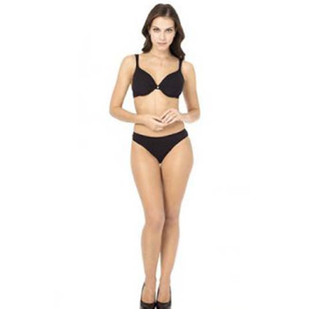 Stylish Seamless Black Push Up Bra Bikini Bottom