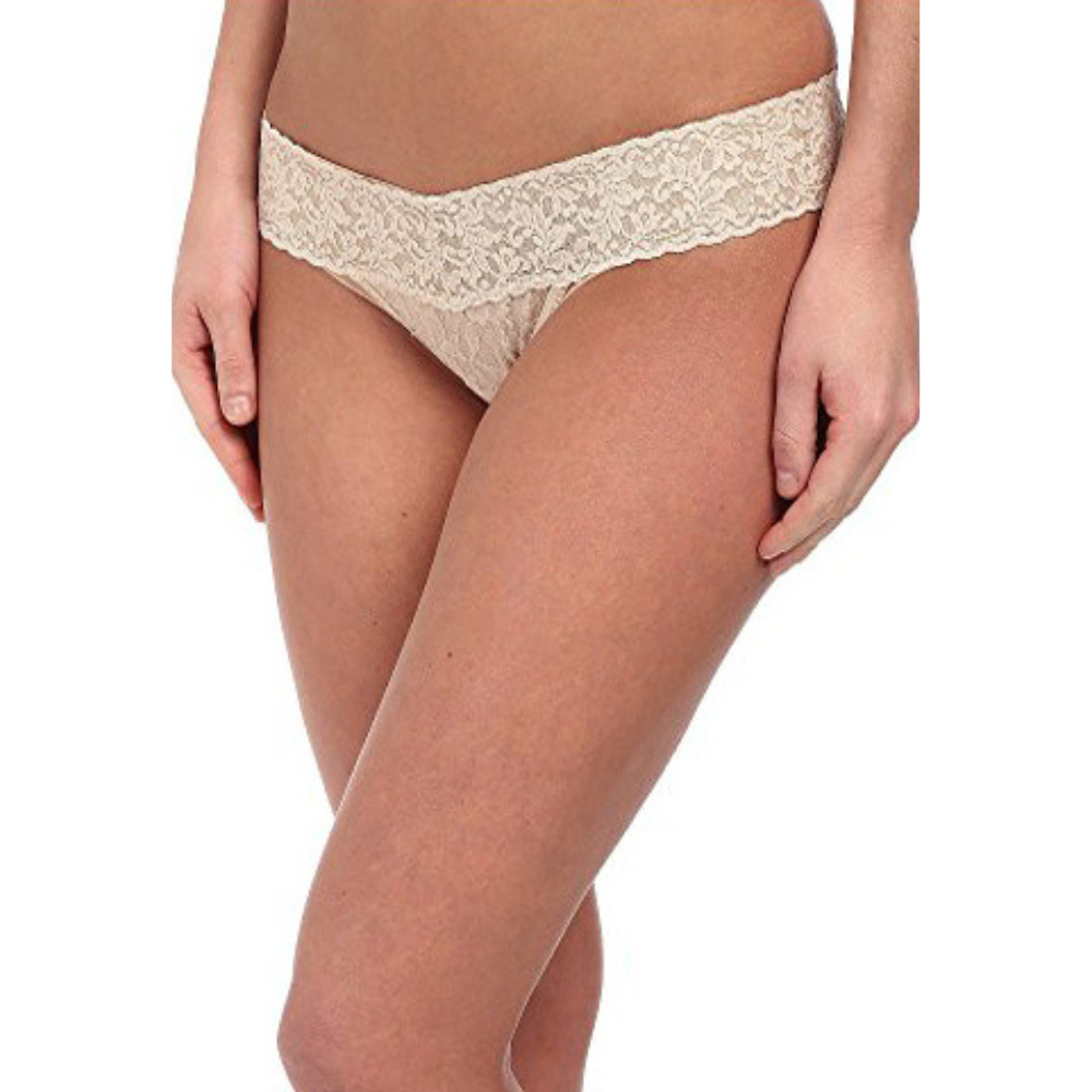 No Secret Light Cream V Shape Lace Waistband Thong Panty