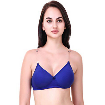 Blue Transparent Strap Bra