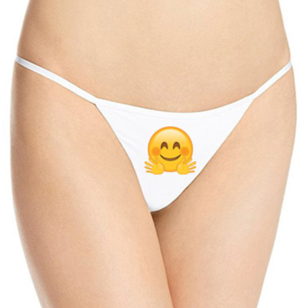 Customized Emoji Print Cotton String Thong Panty