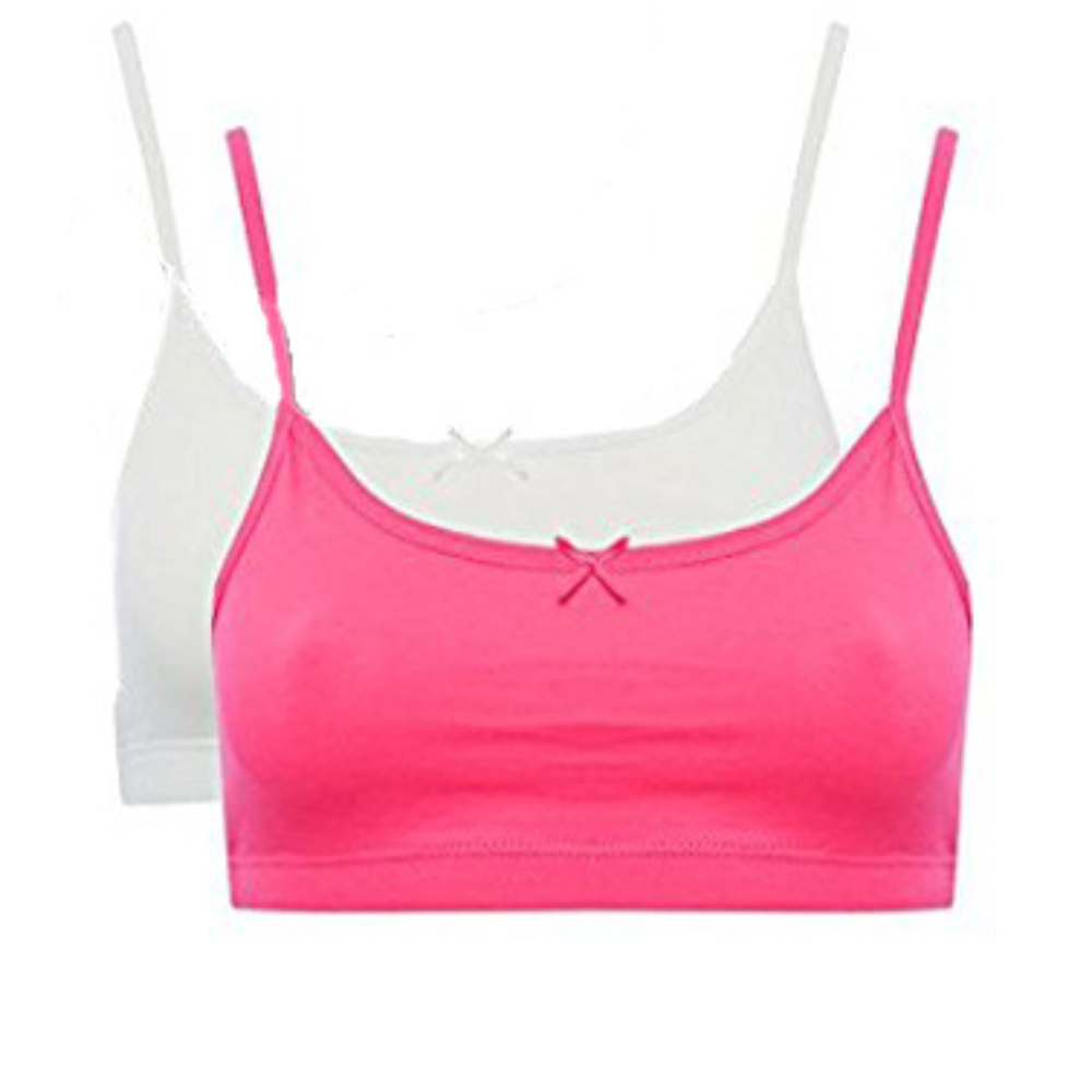 Girl’s Cotton Cute Bow Front Everyday Bra Pack of 2