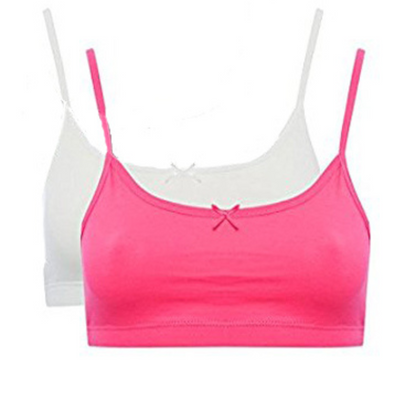 Girl’s Cotton Cute Bow Front Everyday Bra Pack of 2