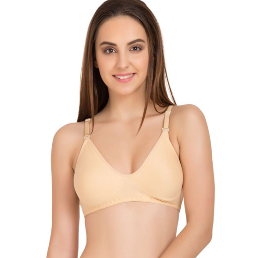 Super Fine Cotton Beige Bra Pack Of 2