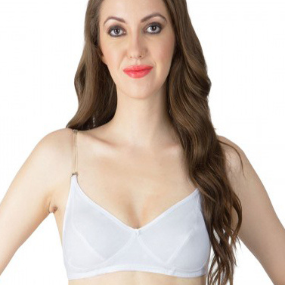 Classic White Transparent Strap Bra