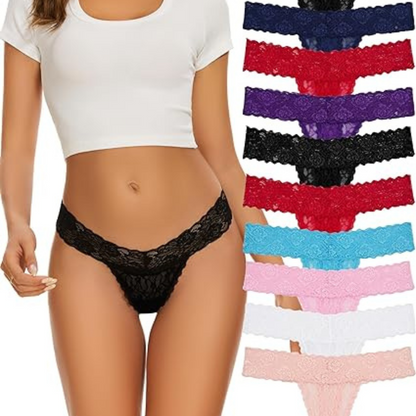 Sexy Lace Thongs for Women Pack of 4