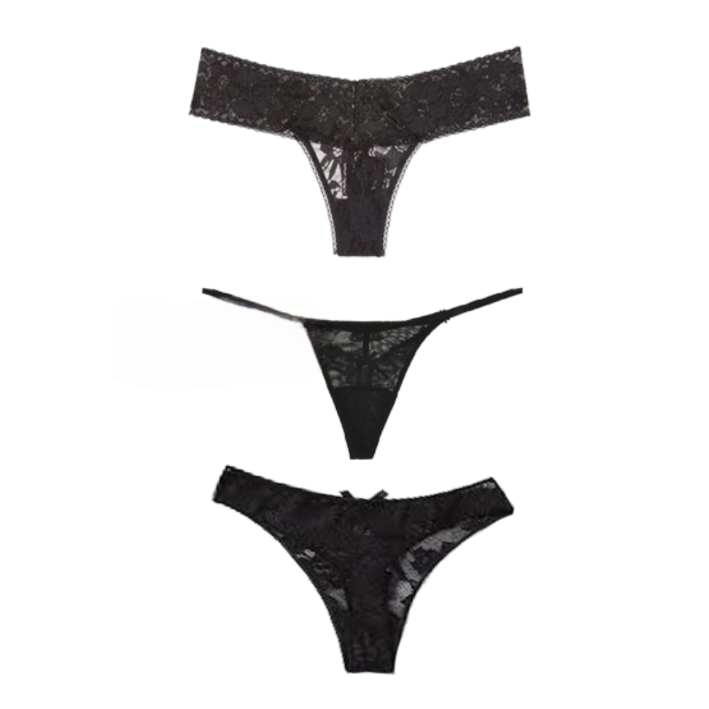 Lace Mesh Thong Panties