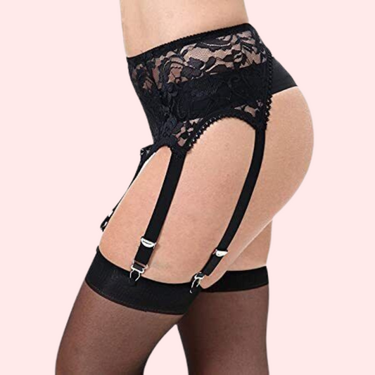 Lace Garter Belt with Six Straps Sexy Lingerie