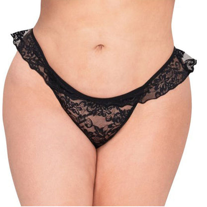 Sexy Lace Ruffled Thong Panties Pack of 2