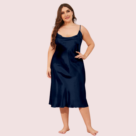 Satin Cowl Neck Dress 4XL 5XL Plus Size