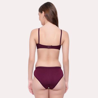 Padded Non-Wired Push-Up Bra Panty Set Pack of 2