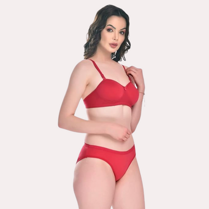 Padded Cotton Bra Panty Set for a Seductive Look Pack of 2