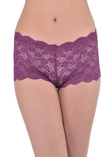 Ladies Lace Low Waist Multicolor Boyshorts (Packk of 2)