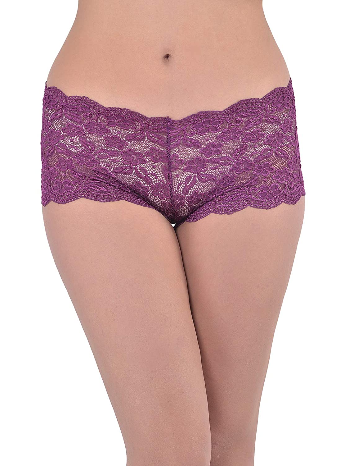 Ladies Lace Low Waist Multicolor Boyshorts (Packk of 2)