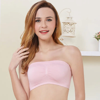 Seamless Padded Tube Top Bras Pack of 2