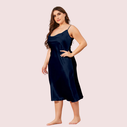 Satin Cowl Neck Dress 4XL 5XL Plus Size