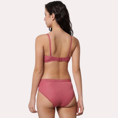 Casual Chic Cotton Bra Panty Set Pack of 2