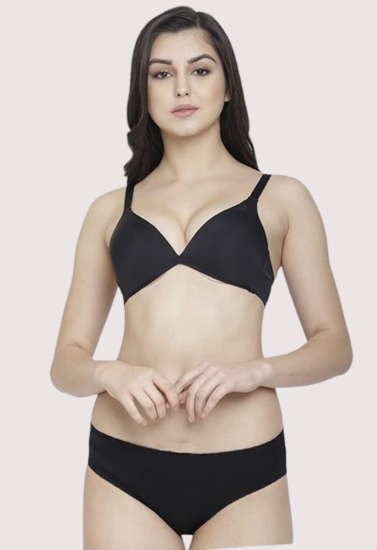 Non-Padded Plunge Bra Panty Set Pack of 2