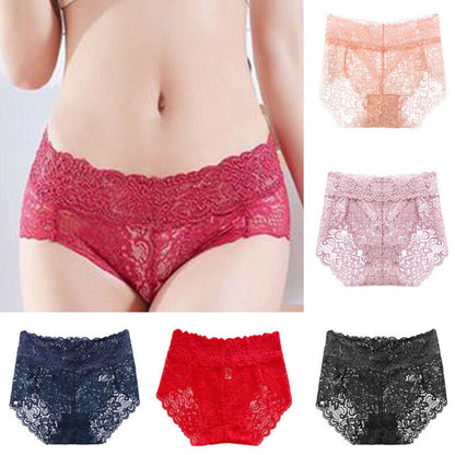 Sexy Lace High Waist Underwear Pack of 5