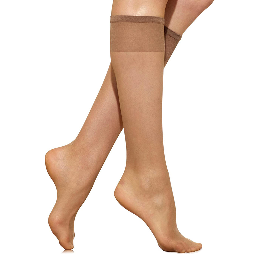 3 Pairs Knee High Smooth Stocking By Marks & Spencer
