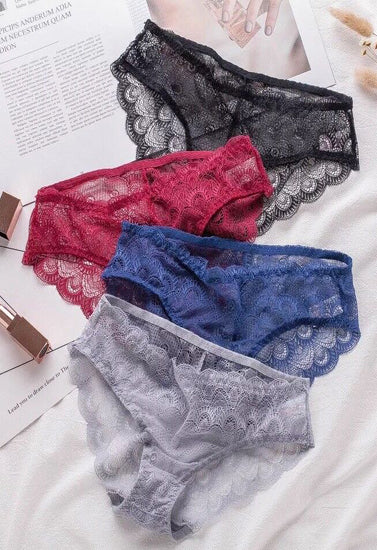 Sexy Sheer Lace Bikini Brief Undies Pack of 4