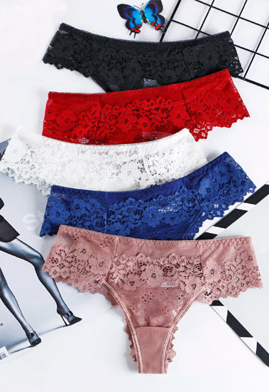 Beautiful Low Waist Thong Panties Pack of 5