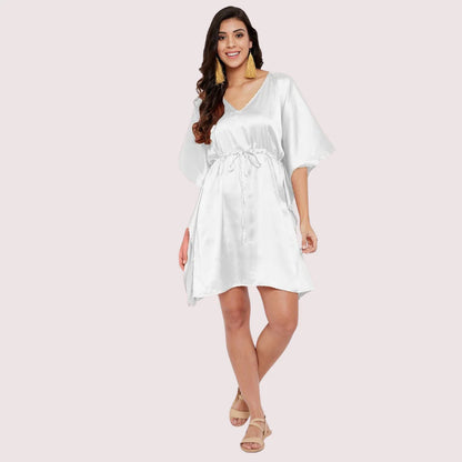 White Silk Satin Maxi Gown 5XL - 6XL
