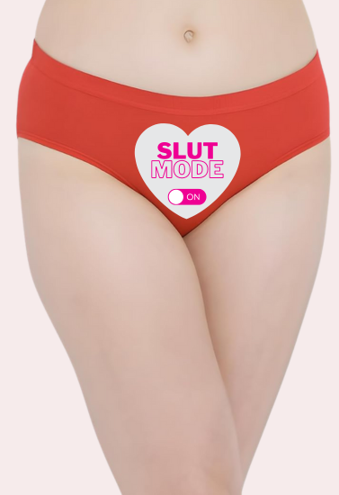 Heart-themed Slut Mode On Text Custom Panty