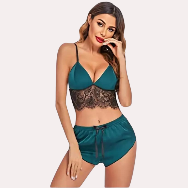 Soft Satin Sleep Sets With Lace Accents