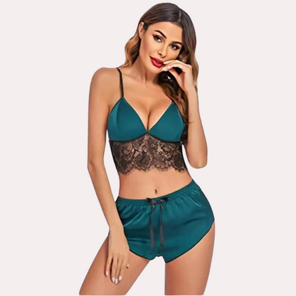 Soft Satin Sleep Sets With Lace Accents