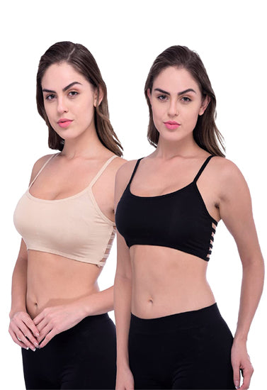 Bralette Bra Sexy Back Stripe Pack Of 2