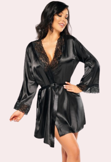 Sexy Black Silk Robe for Women Perfect for Hot Nights