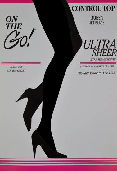 On The Go Ultra Sheer Queen Off Black Pantyhose