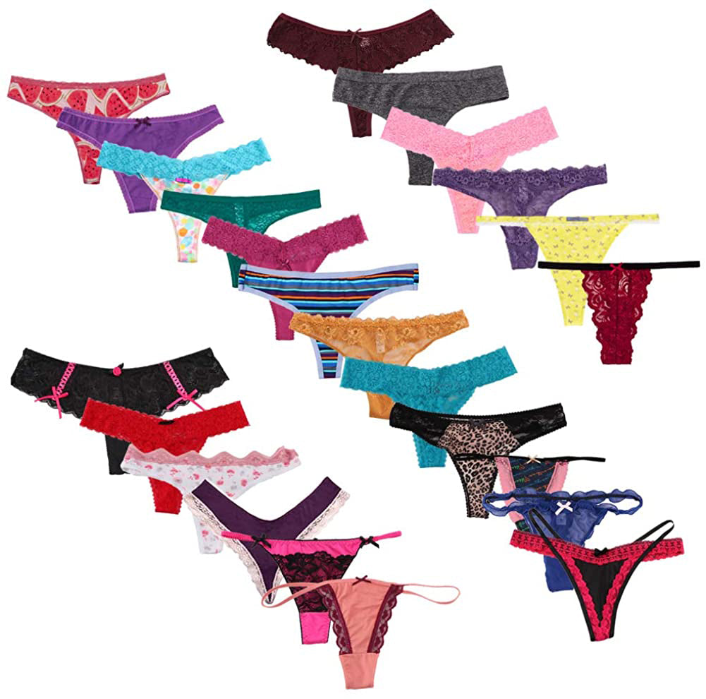Variety Panties Thong Pack Assorted 6 Pack