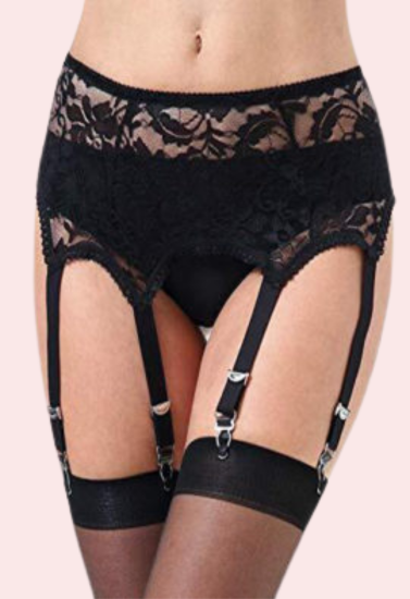 Lace Garter Belt with Six Straps Sexy Lingerie