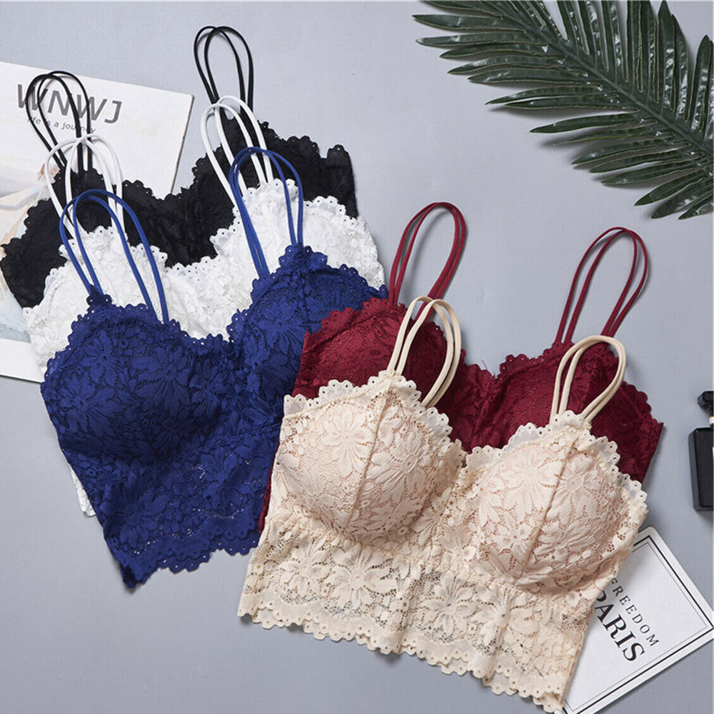 Cute Stretch Lace Bralette Bra Top (Pack Of 2)