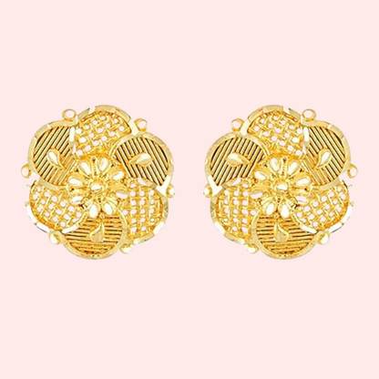 Pack of 2 Gold Finish Traditional Earrings Set for Women