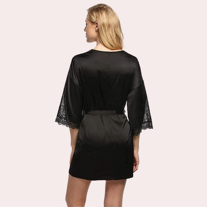 Sexy Black Silk Robe for Women Perfect for Hot Nights