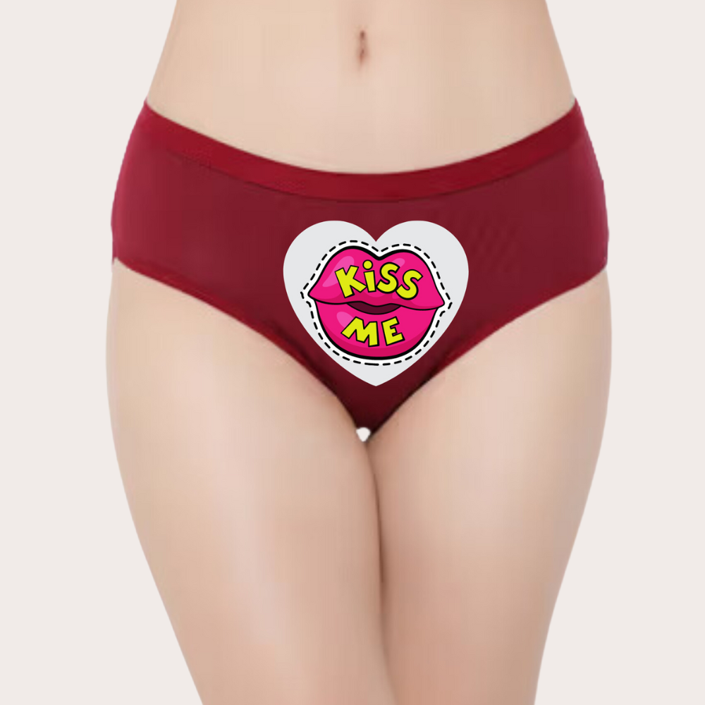 Kiss Me Printed Panty For Her