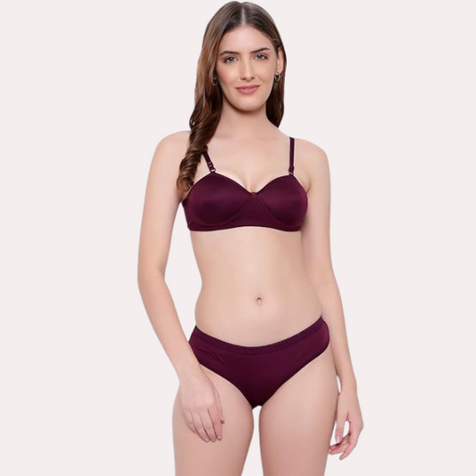 Padded Non-Wired Push-Up Bra Panty Set Pack of 2