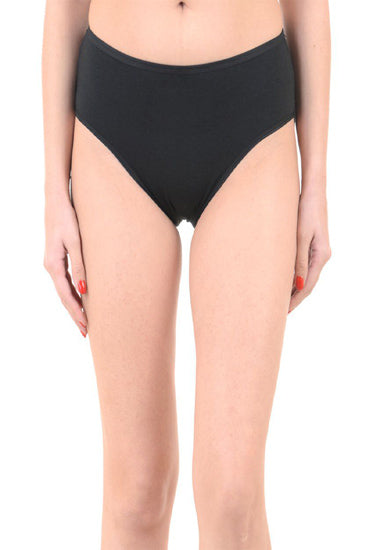 Women's Plus Size Tagless Black Cotton Panties Pack of 2