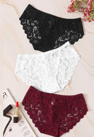 Lace Flowers hipster Panties Pack of 3